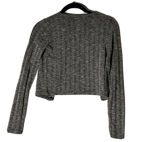 Forever 21 Lightweight Heather Gray Button-Down Cropped Cardigan Sweater - Picture 2 of 4